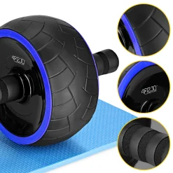 Kółko do ćwiczeń mięśni brzucha AB WHEEL XL niebieskie
