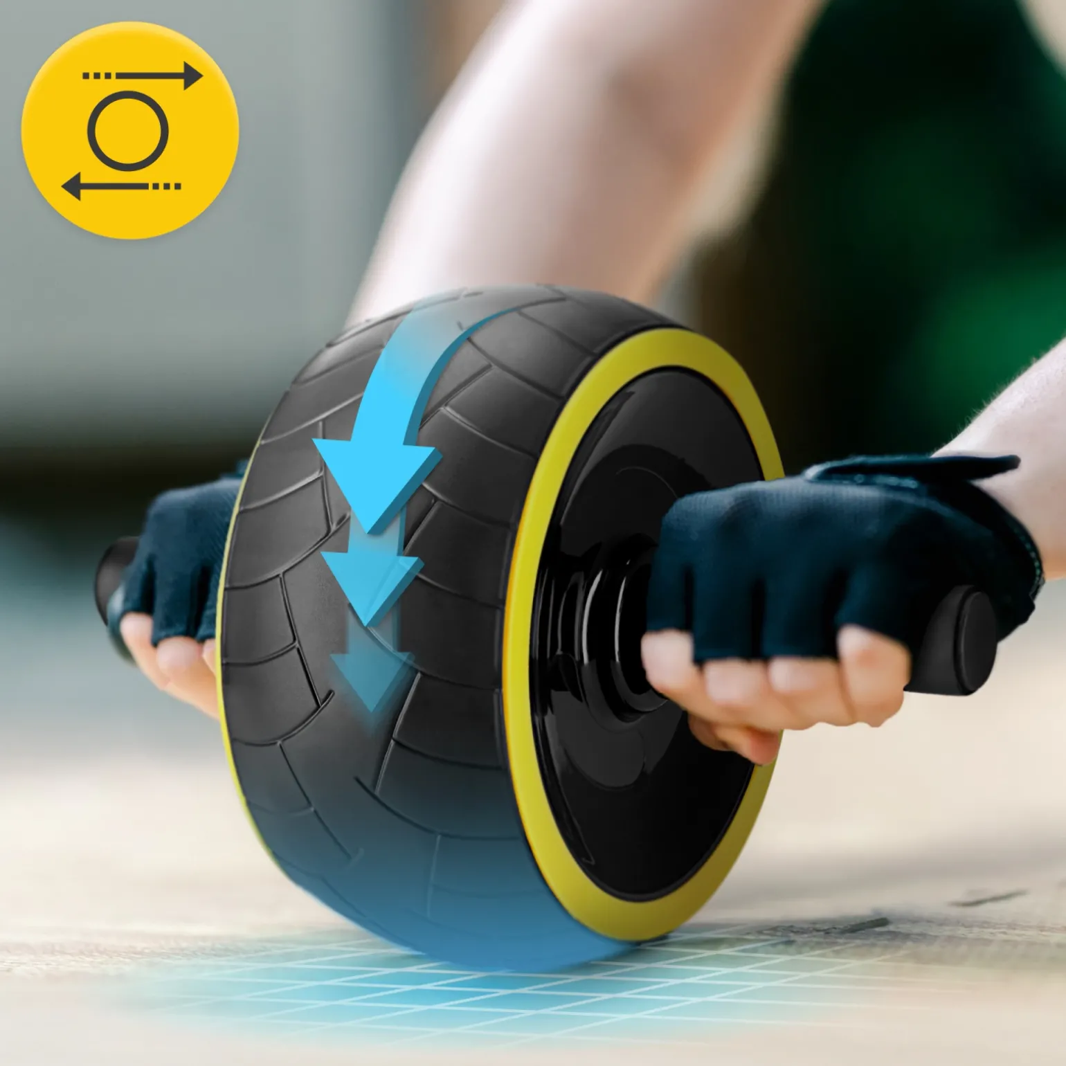 Kółko do ćwiczeń mięśni brzucha AB WHEEL XL żółte