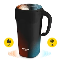 Kubek termiczny ze słomką 650 ml czarny