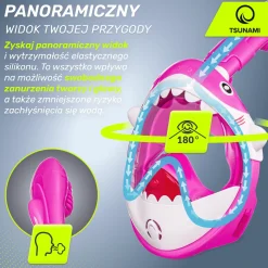 Maska do nurkowania dla dzieci TSUNAMI SHARK różowa