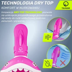 Maska do nurkowania dla dzieci TSUNAMI SHARK różowa