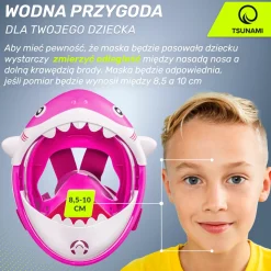 Maska do nurkowania dla dzieci TSUNAMI SHARK różowa