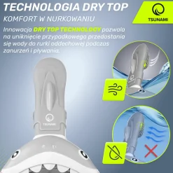 Maska do nurkowania dla dzieci TSUNAMI SHARK szara