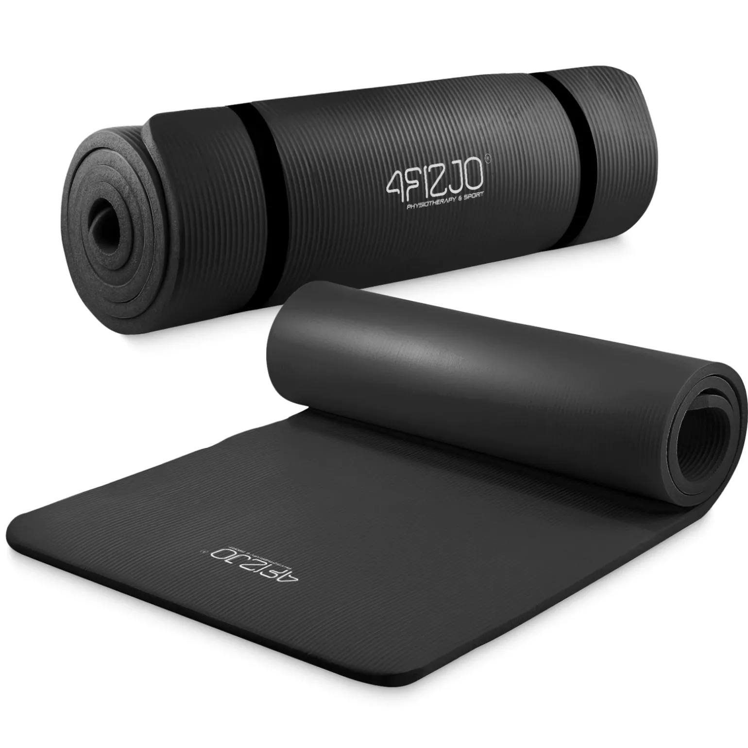Mata do ćwiczeń fitness i jogi NBR 180 × 60 × 1 cm czarna