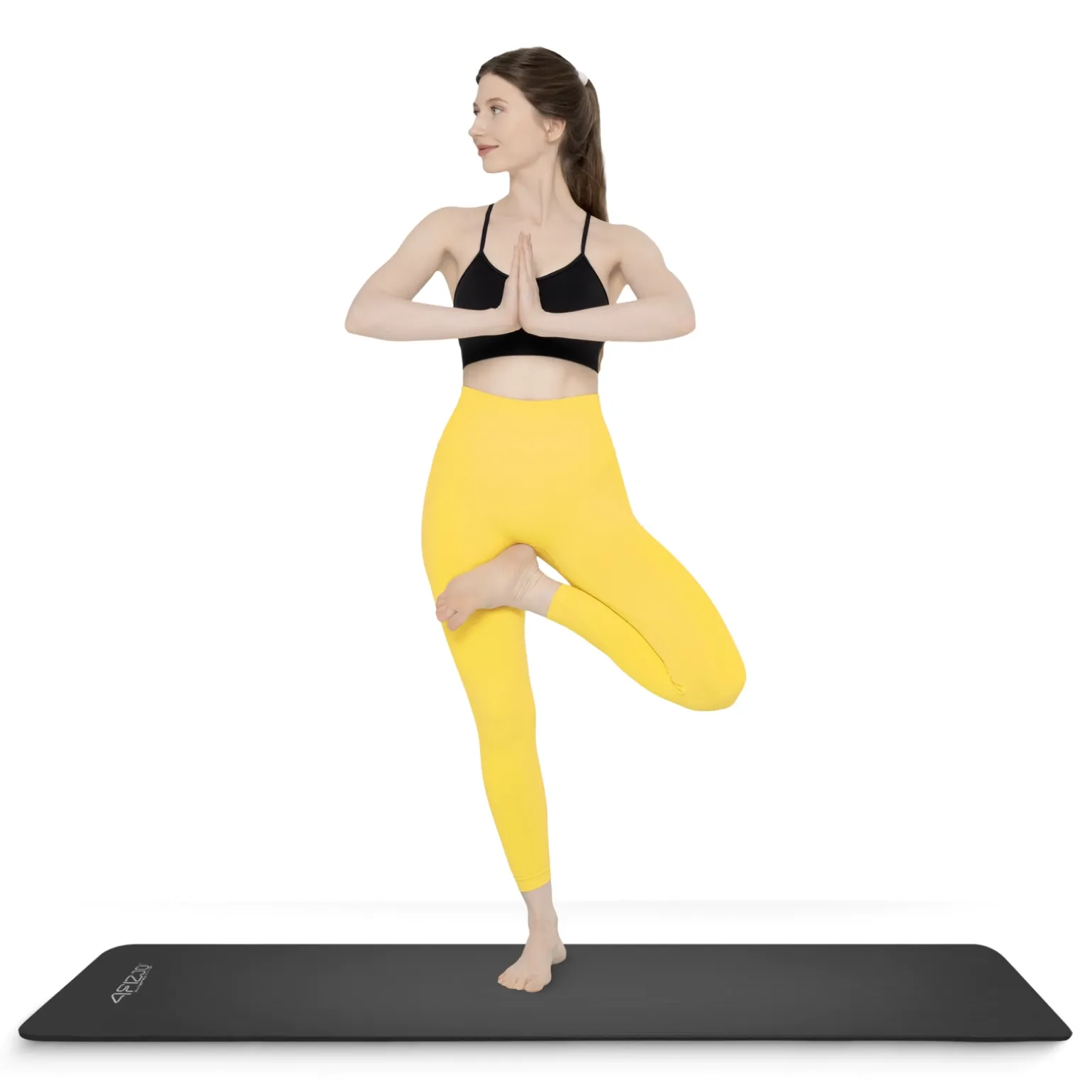 Mata do ćwiczeń fitness i jogi NBR 180 × 60 × 1 cm czarna