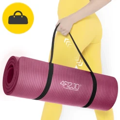 Mata do ćwiczeń fitness i jogi NBR 180 × 60 × 1,5 cm bordowa