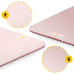 Mata do ćwiczeń fitness i jogi NBR 180 × 60 × 1,5 cm jasnoróżowa