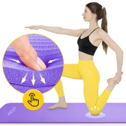 Mata do ćwiczeń fitness i jogi NBR 180 × 60 × 1,5 cm fioletowa
