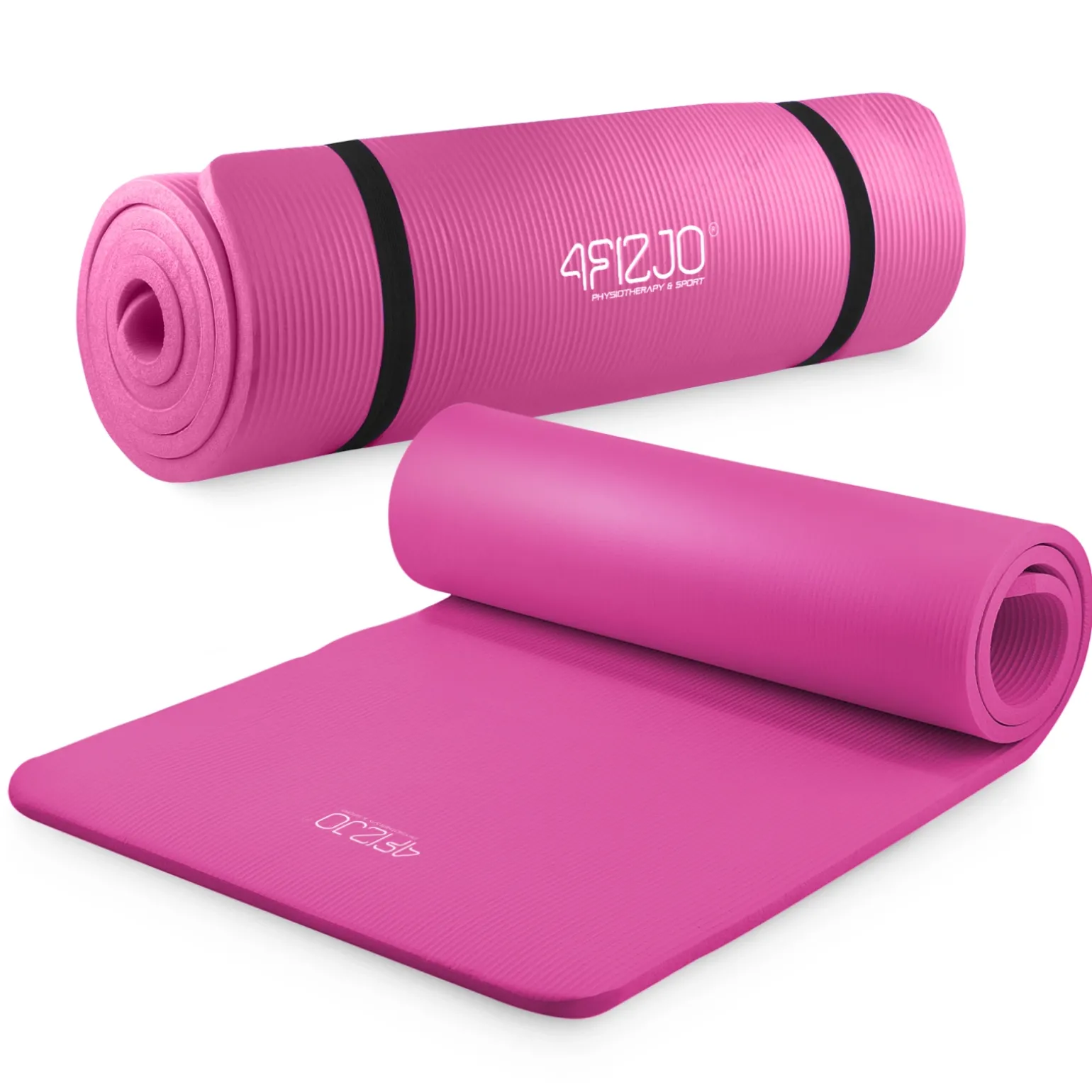 Mata do ćwiczeń fitness i jogi NBR 180 × 60 × 1 cm różowa