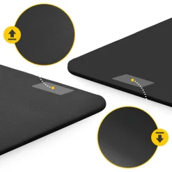 Mata do ćwiczeń fitness i jogi NBR 180 × 60 × 1,5 cm czarna