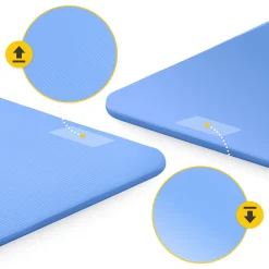 Mata do ćwiczeń fitness i jogi NBR 180 × 60 × 1,5 cm niebieska