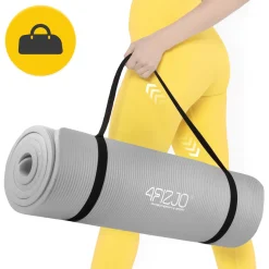 Mata do ćwiczeń fitness i jogi NBR 180 × 60 × 1,5 cm szara