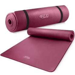 Mata do ćwiczeń fitness i jogi NBR 190 × 100 × 1,5 cm bordowa