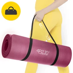Mata do ćwiczeń fitness i jogi NBR 180 × 60 × 1 cm bordowa