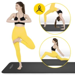 Mata do ćwiczeń fitness i jogi NBR 190 × 100 × 1,5 cm czarna