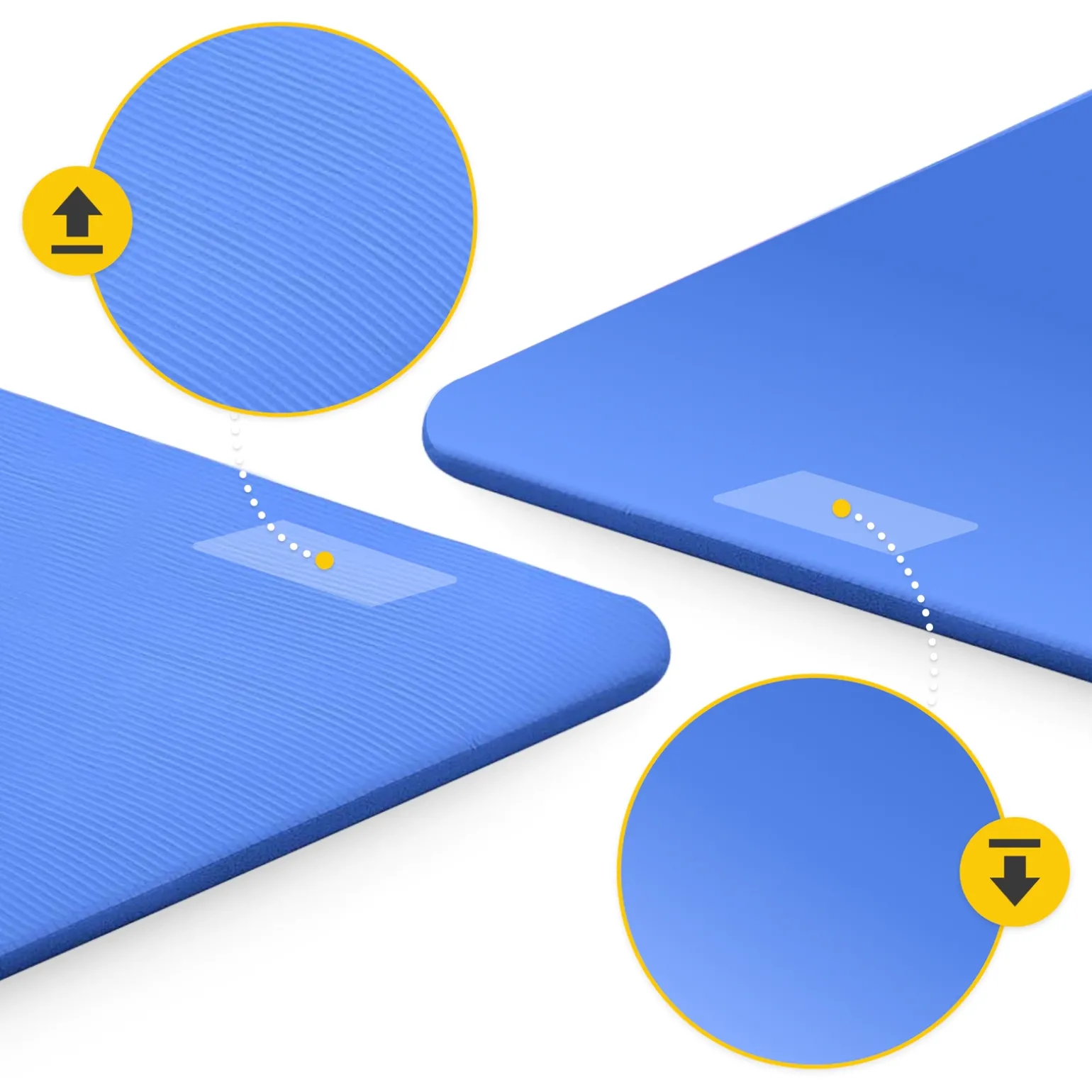 Mata do ćwiczeń fitness i jogi NBR 180 × 60 × 1 cm granatowa