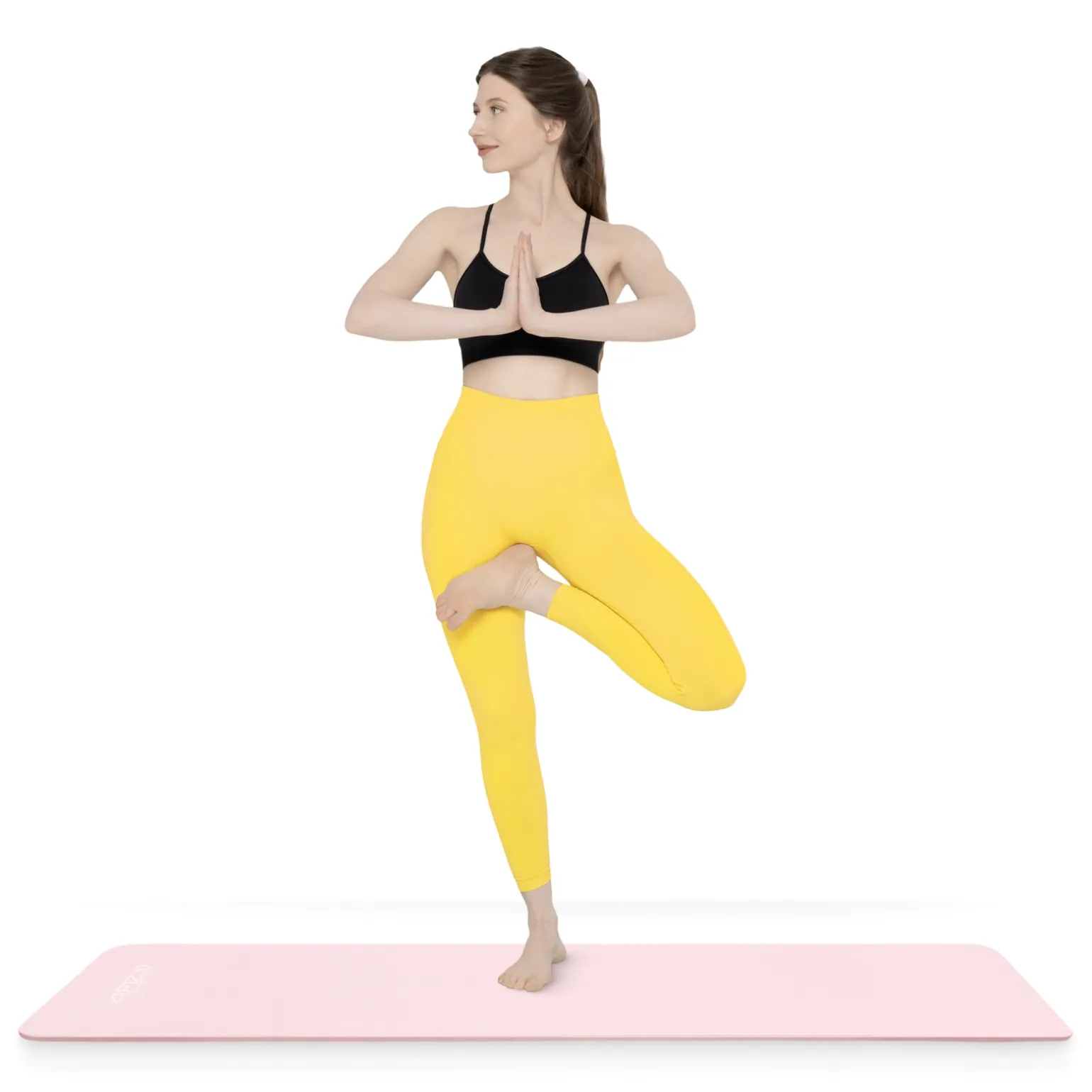 Mata do ćwiczeń fitness i jogi NBR 180 × 60 × 1 cm jasnoróżowa