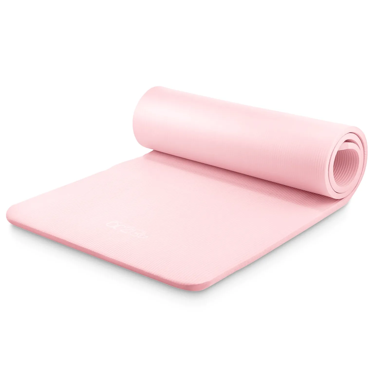 Mata do ćwiczeń fitness i jogi NBR 180 × 60 × 1 cm jasnoróżowa