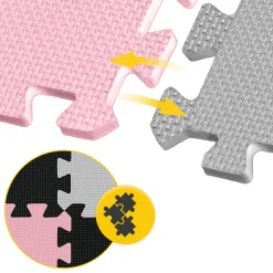Mata edukacyjna dla dzieci puzzle 180 x 180 cm różowa