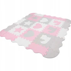 Mata edukacyjna dla dzieci puzzle 120 x 120 cm różowa