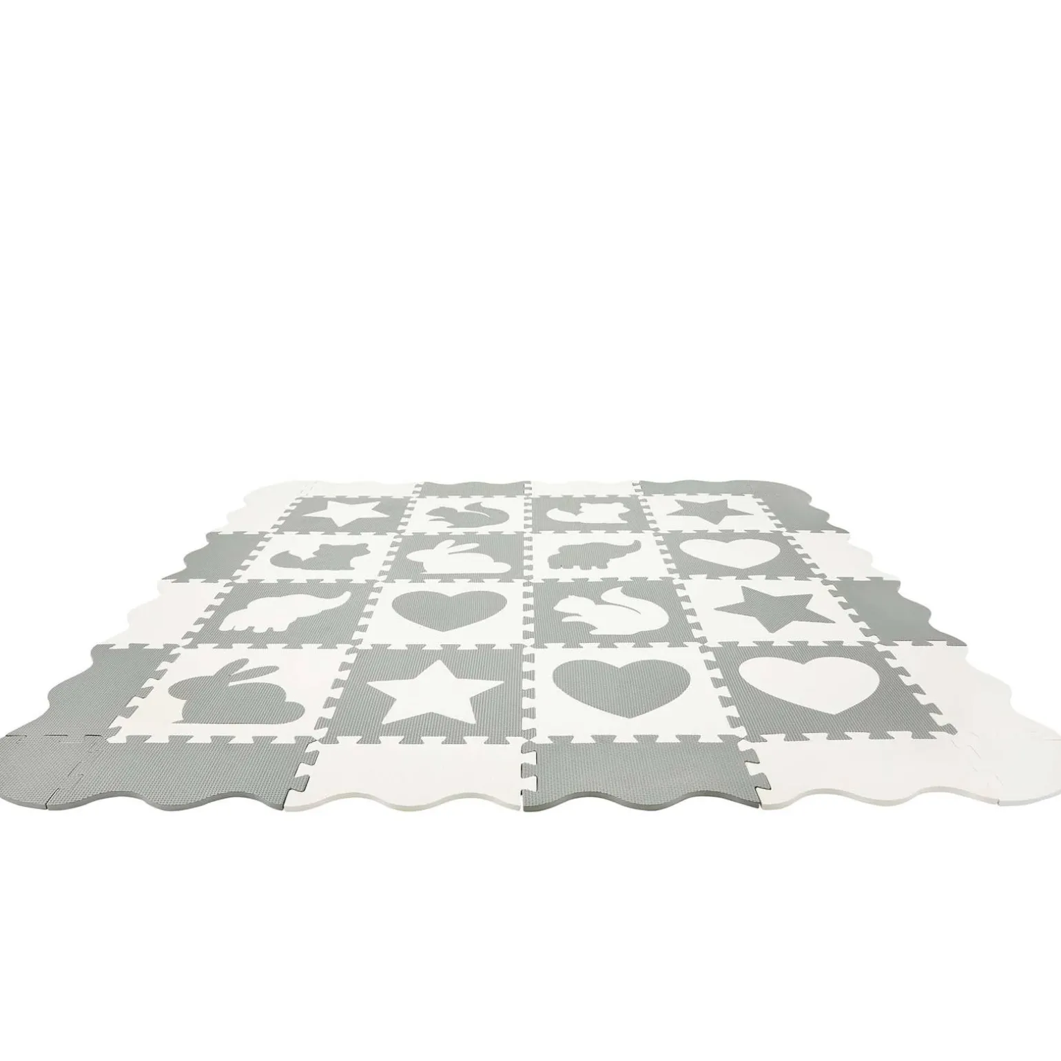 Mata edukacyjna dla dzieci puzzle 150 x 150 cm biała