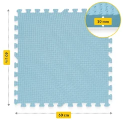 Mata edukacyjna dla dzieci puzzle 180 x 180 cm błękitna