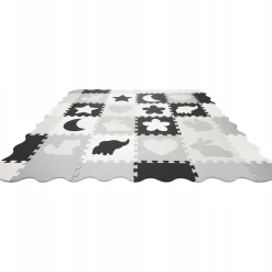 Mata edukacyjna dla dzieci puzzle 150 x 150 cm szara