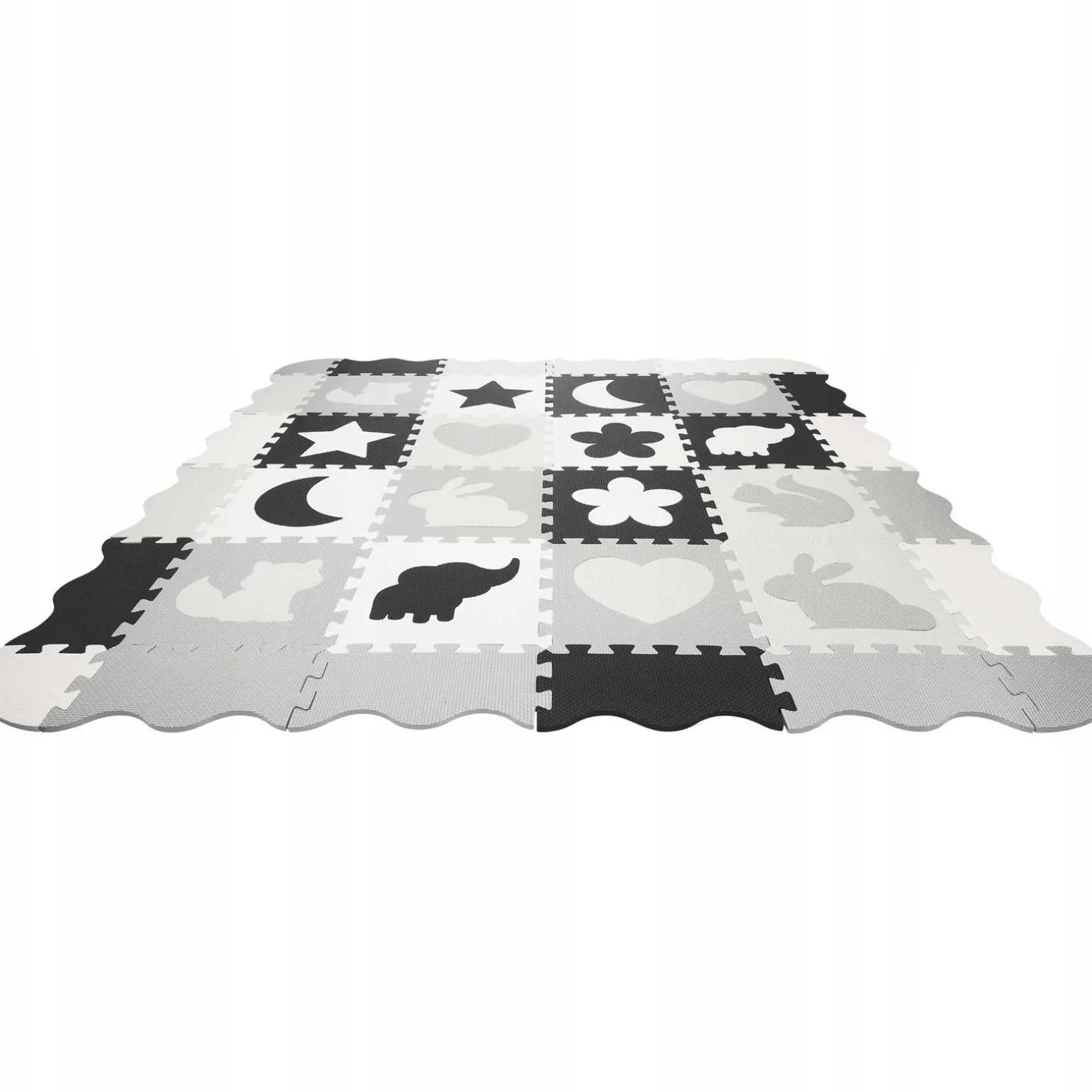 Mata edukacyjna dla dzieci puzzle 150 x 150 cm szara