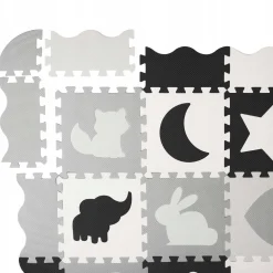 Mata edukacyjna dla dzieci puzzle 150 x 150 cm szara