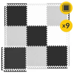 Mata edukacyjna dla dzieci puzzle 180 x 180 cm szara