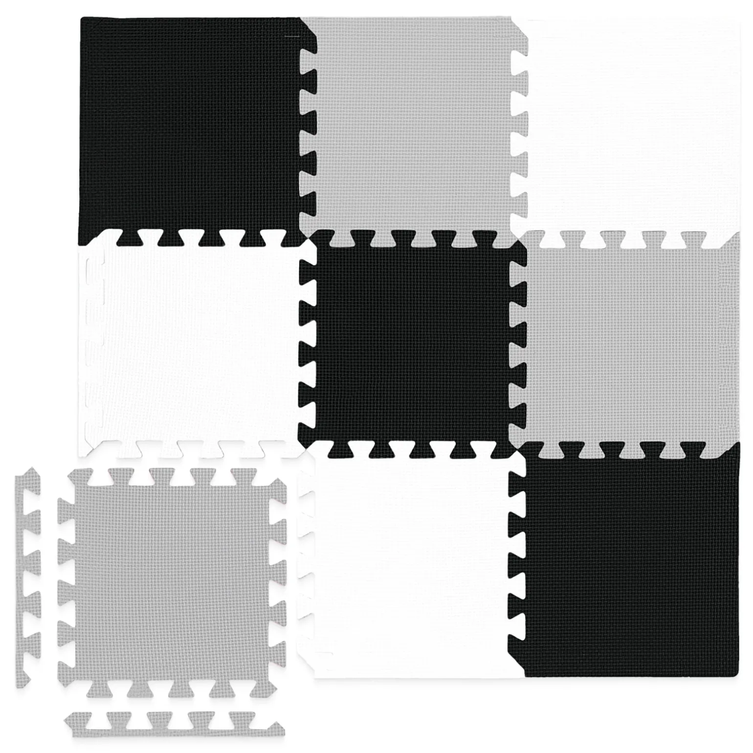 Mata edukacyjna dla dzieci puzzle 90 x 90 cm szara
