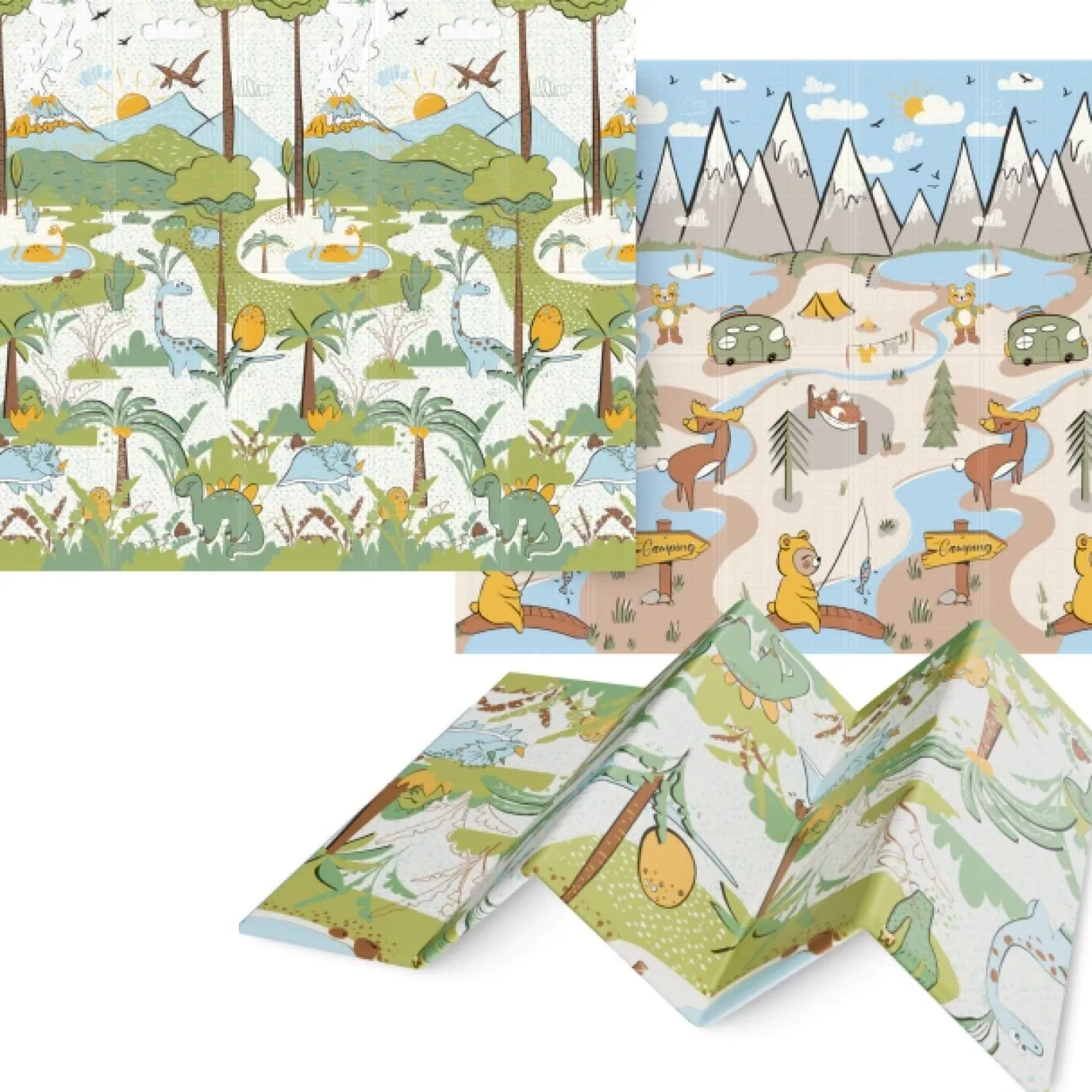 Mata edukacyjna dla niemowląt Dżungla i Camping 200 x 180 cm