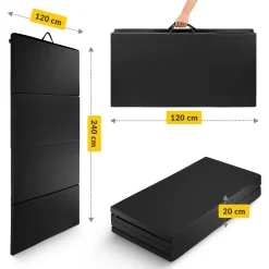Materac gimnastyczny składany XL czarny