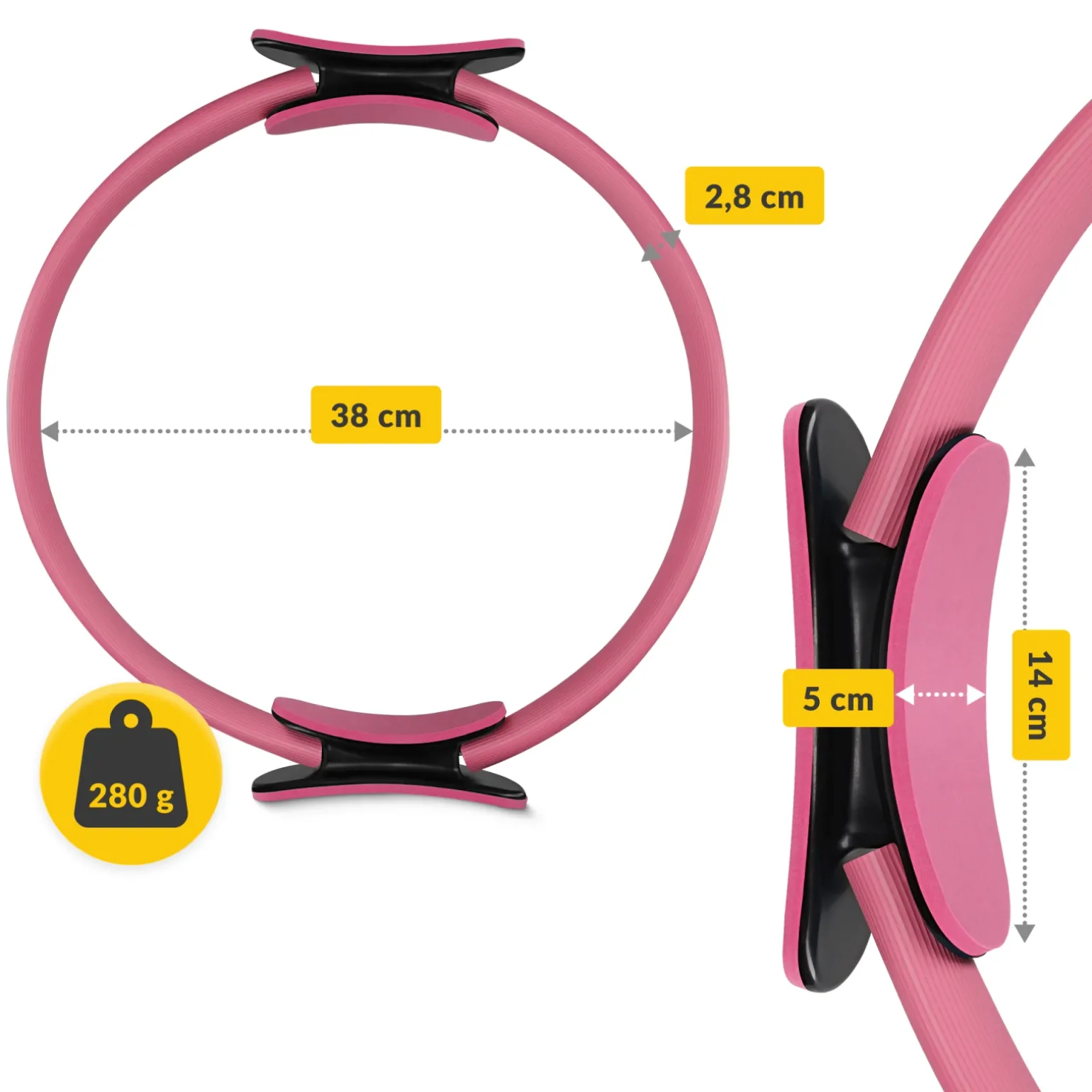 Obręcz ring do jogi i pilatesu różowa