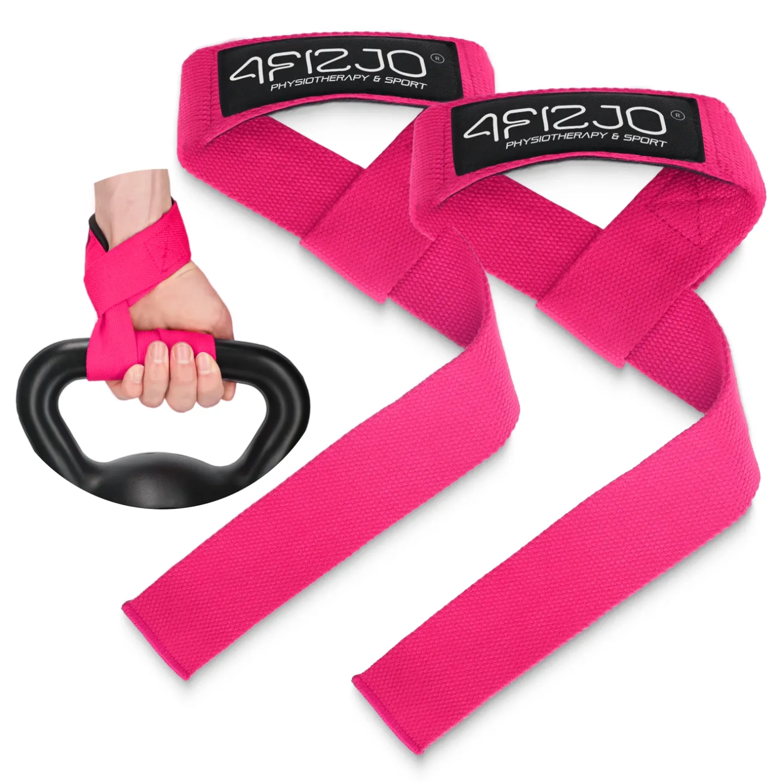 Paski treningowe do martwego ciągu Deadlift Straps różowe