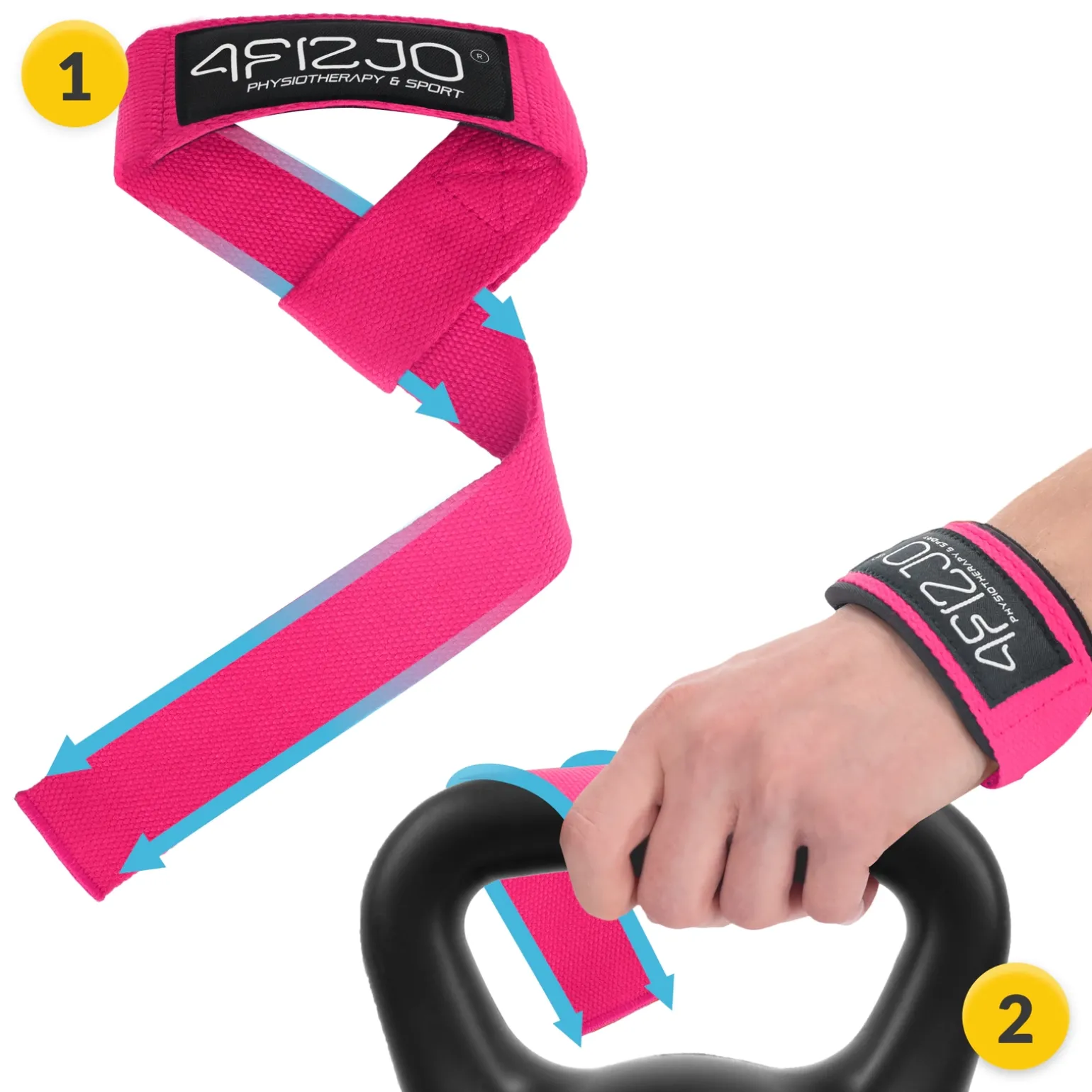 Paski treningowe do martwego ciągu Deadlift Straps różowe