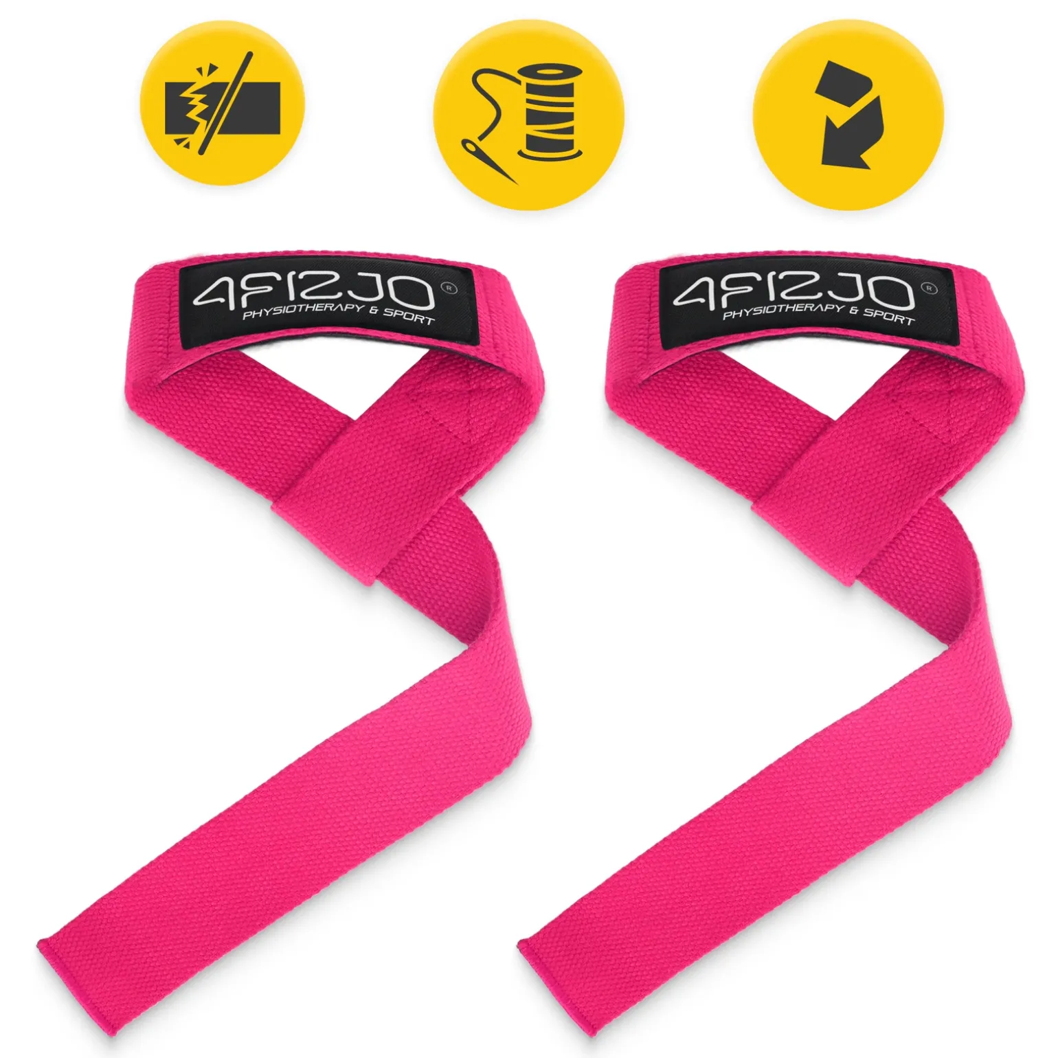 Paski treningowe do martwego ciągu Deadlift Straps różowe