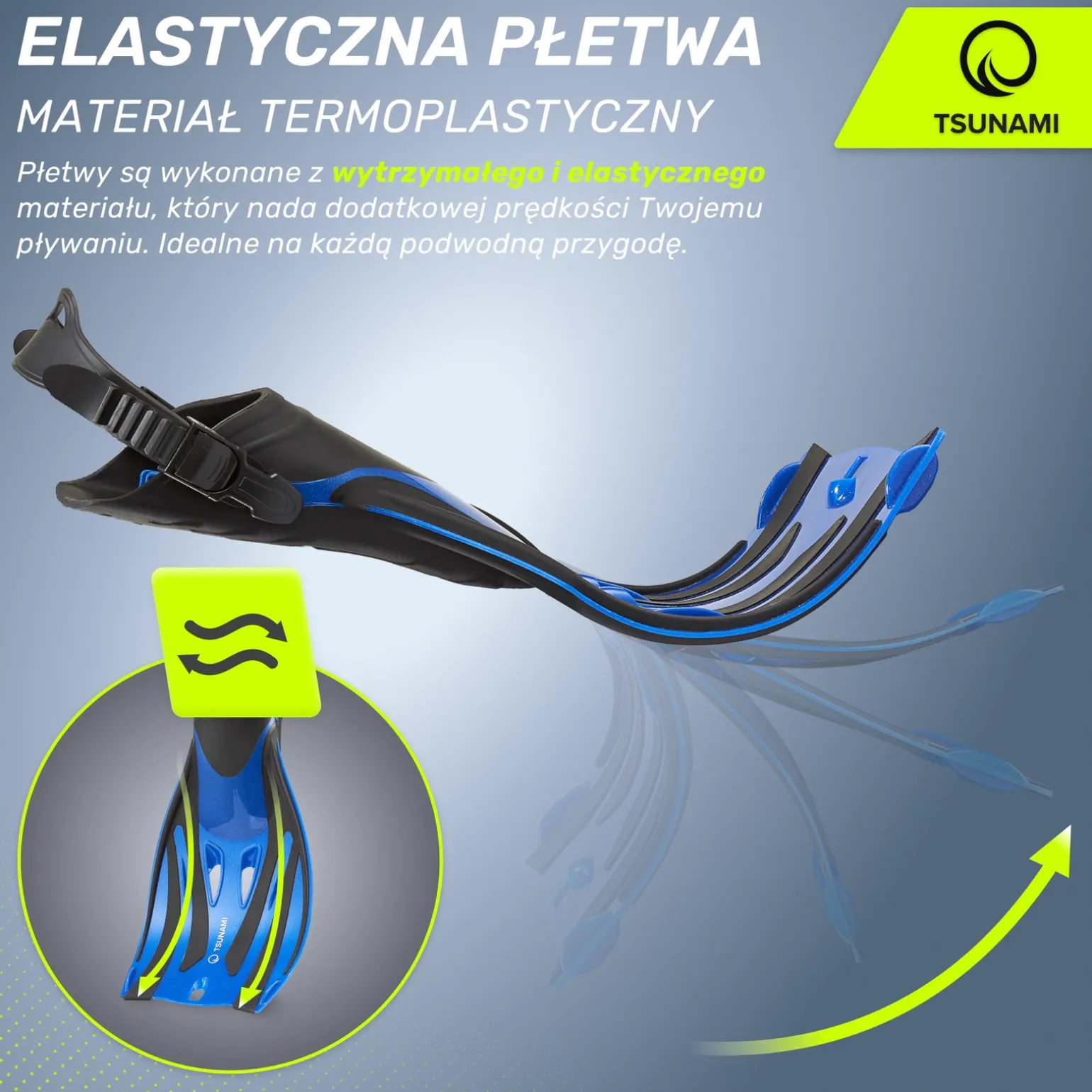 Płetwy do nurkowania dla dzieci TSUNAMI rozmiar 33-37