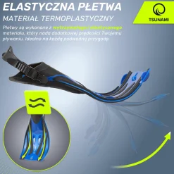 Płetwy do pływania TSUNAMI L/XL niebieskie