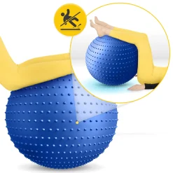 Piłka rehabilitacyjna z kolcami 65 cm niebieska
