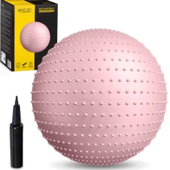 Piłka rehabilitacyjna z kolcami 65 cm różowa