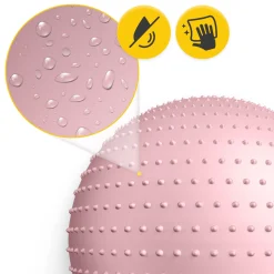 Piłka rehabilitacyjna z kolcami 65 cm różowa