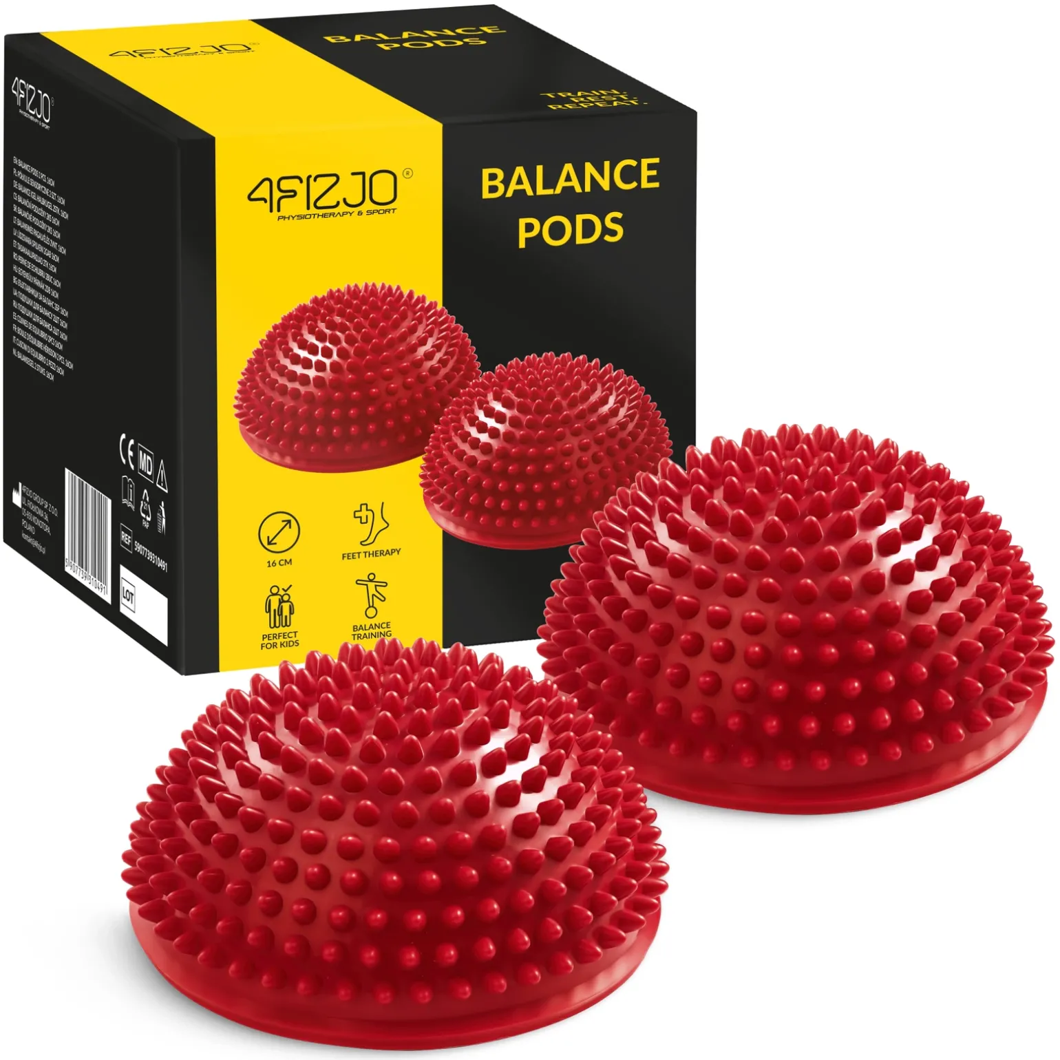Półkule sensoryczne do rehabilitacji 2 szt. czerwone