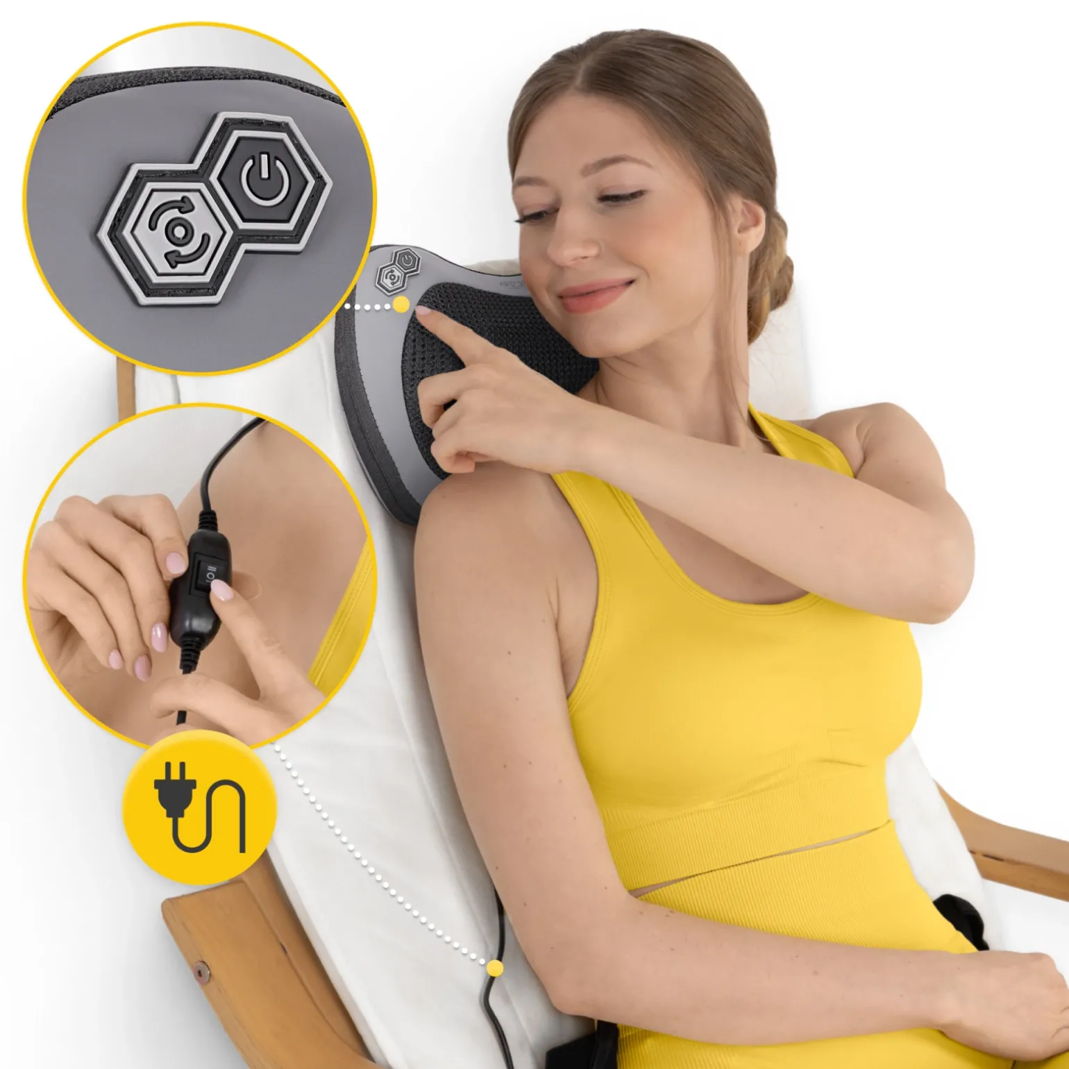 Poduszka masująca SHIATSU PRO+ szara