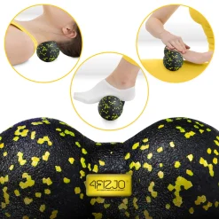 Podwójna piłka do masażu EPP 12 cm żółta