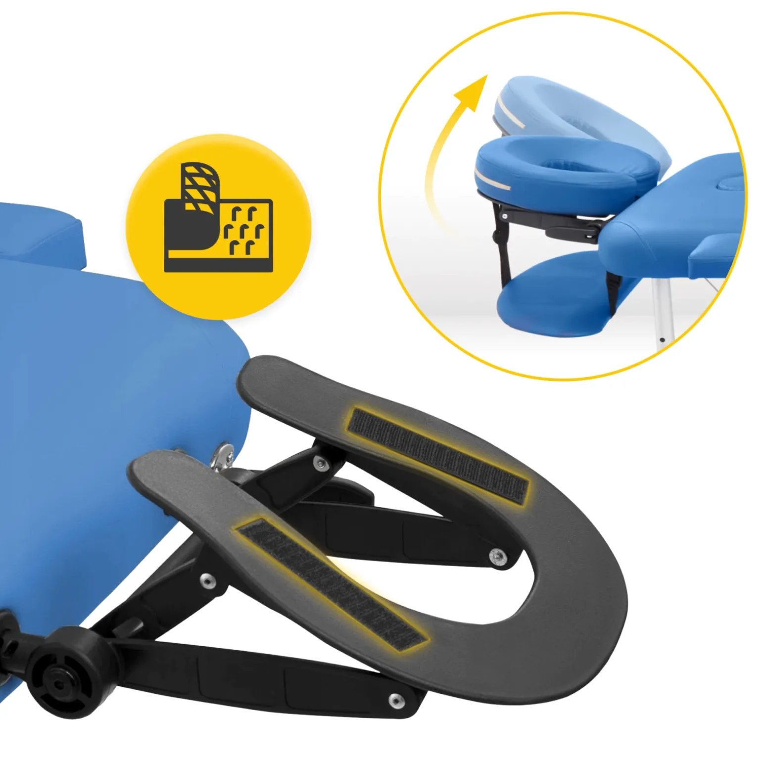 Stół do masażu aluminiowy 60 cm niebieski