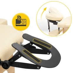 Stół do masażu drewniany z regulacją blatu 60 cm beżowy