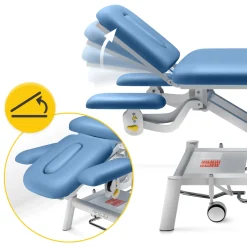 Stół do masażu i rehabilitacji elektryczny PURE+ niebieski