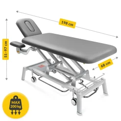 Stół do masażu i rehabilitacji elektryczny PURE+ szary