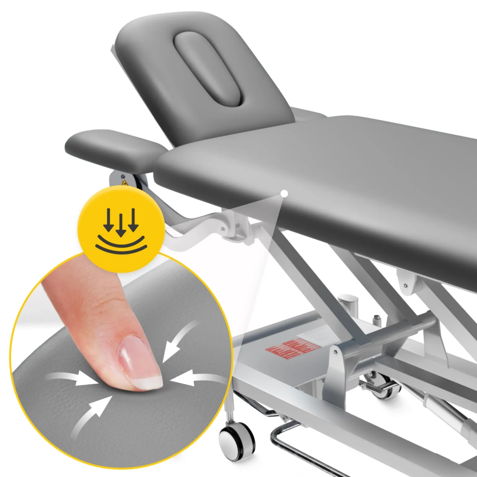 Stół do masażu i rehabilitacji elektryczny PURE+ szary